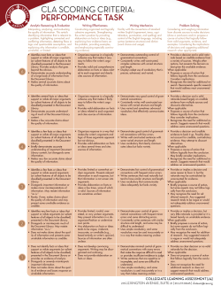 COLLEGIATE LEARNING ASSESSMENT [cla] 215 LEXINGTON