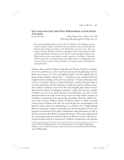 New Contexts for Early Tudor Plays: William Briton, an Early Reader