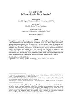 Sex and Credit: Is There a Gender Bias in Lending?