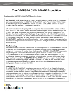The DEEPSEA CHALLENGE Expedition