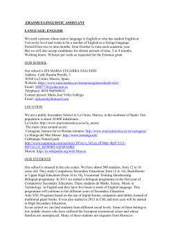 ERASMUS LINGUISTIC ASSISTANT LANGUAGE: ENGLISH