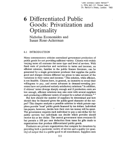 "Differentiated Public Goods: Privitazation and Optimality" in "Does