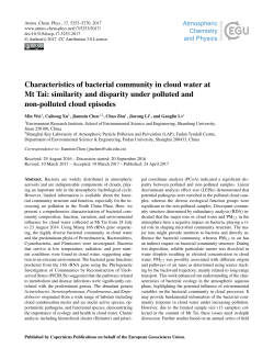Characteristics of bacterial community in cloud water at Mt Tai