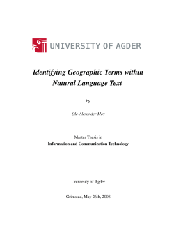 Identifying Geographic Terms within Natural