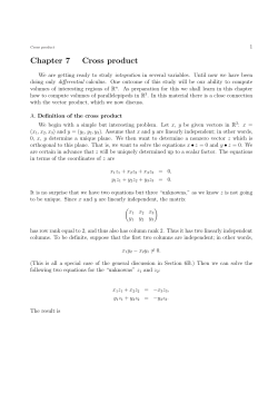 Chapter 7 Cross product