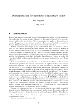 Documentation for measures of monetary policy