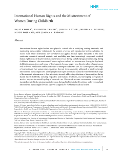 International Human Rights and the Mistreatment of Women During