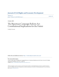 The Bipartisan Campaign Reform Act: Constitutional Implications for