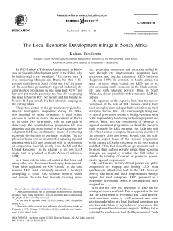 LED mirage in south afica - Regional and Local Economic