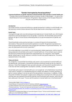 Gender interrupted by forced psychiatry