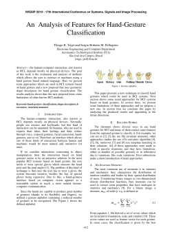 An Analysis of Features for Hand-Gesture Classification