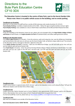 Directions to Bute Park Education Centre, CF10 3DX
