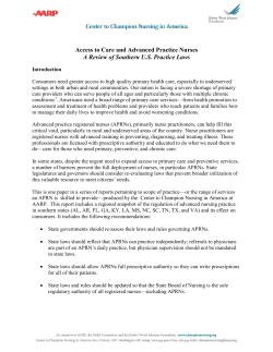 The Scope of Practice of Advanced Practice Registered Nurses in