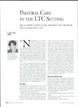 pastoral care in the ltc setting
