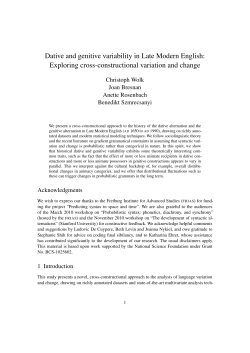 Dative and genitive variability in Late Modern English