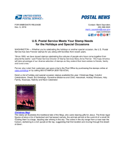 US Postal Service Meets Your Stamp Needs for the