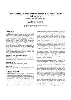 Theoretical and Architectural Support for Input Device Adaptation