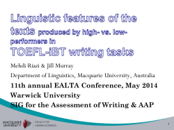 Linguistic features of the texts produced by high- vs. low