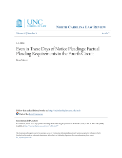 Even in These Days of Notice Pleadings: Factual Pleading