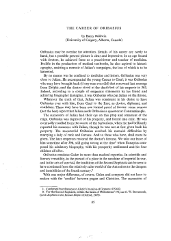 I THE CAREER OF ORIBASIUS