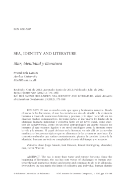 Sea, Identity and Literature = Mar, identidad y literatura