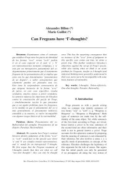 Can Fregeans have `I`-thoughts? - Portal de revistas académicas de