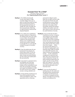 LESSON 1 Excerpts from &ldquo;As a Child&rdquo;