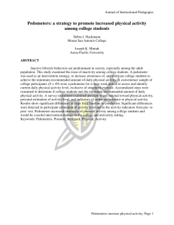 Pedometers: a strategy to promote increased physical activity