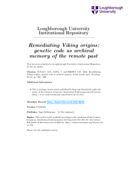 Remediating Viking origins: genetic code as archival memory of the