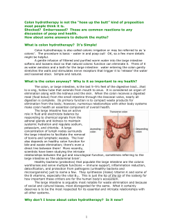 Colon hydrotherapy is not the &ldquo;hose up the butt&rdquo;