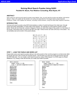 Solving Word Search Puzzles Using SAS