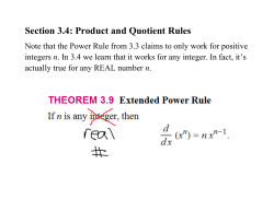 Section 3.4: Product and Quotient Rules