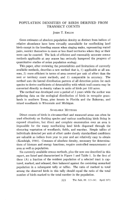 population densities of birds derived from transect counts