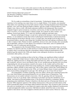 37, The Structure of Military-Technical Transformation., William H