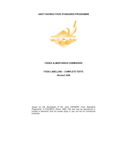 Codex: Food Labelling - Complete Texts
