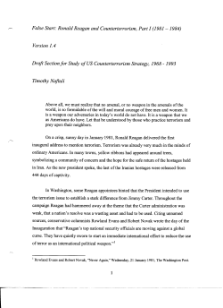 False Start: Ronald Reagan and Counterterrorism, Part I (1981