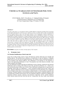 chemical stabilization of sub-grade soil with gypsum and nacl