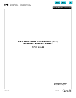 NORTH AMERICAN FREE TRADE AGREEMENT (NAFTA) ORIGIN