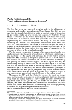 Public Protection and the Trend to Determinate Sentence Structure&middot;