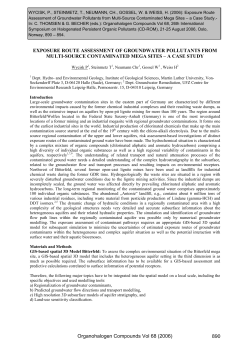 EXPOSURE ROUTE ASSESSMENT OF GROUNDWATER