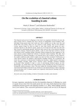 On the evolution of claustral colony founding in ants