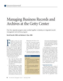 Managing Business Records and Archives at the Getty Center