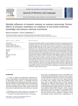 Multiple influences of semantic memory on sentence processing