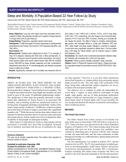 Sleep and Mortality: A Population-Based 22-Year Follow