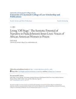 The Semiotic Potential of Narrative in Paula Johnson`s Inner Lives