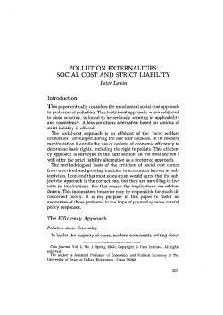 Pollution Externalities Social Cost And Strict Liability