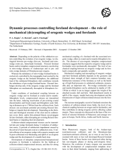 Dynamic processes controlling foreland development &ndash; the role of