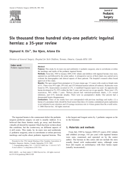 Six thousand three hundred sixty-one pediatric inguinal hernias: a