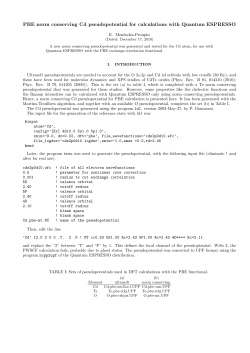 PBE norm conserving Cd pseudopotential for calculations with