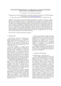 LEAF PHOTOSYNTHESIS OF KENAF - Library
